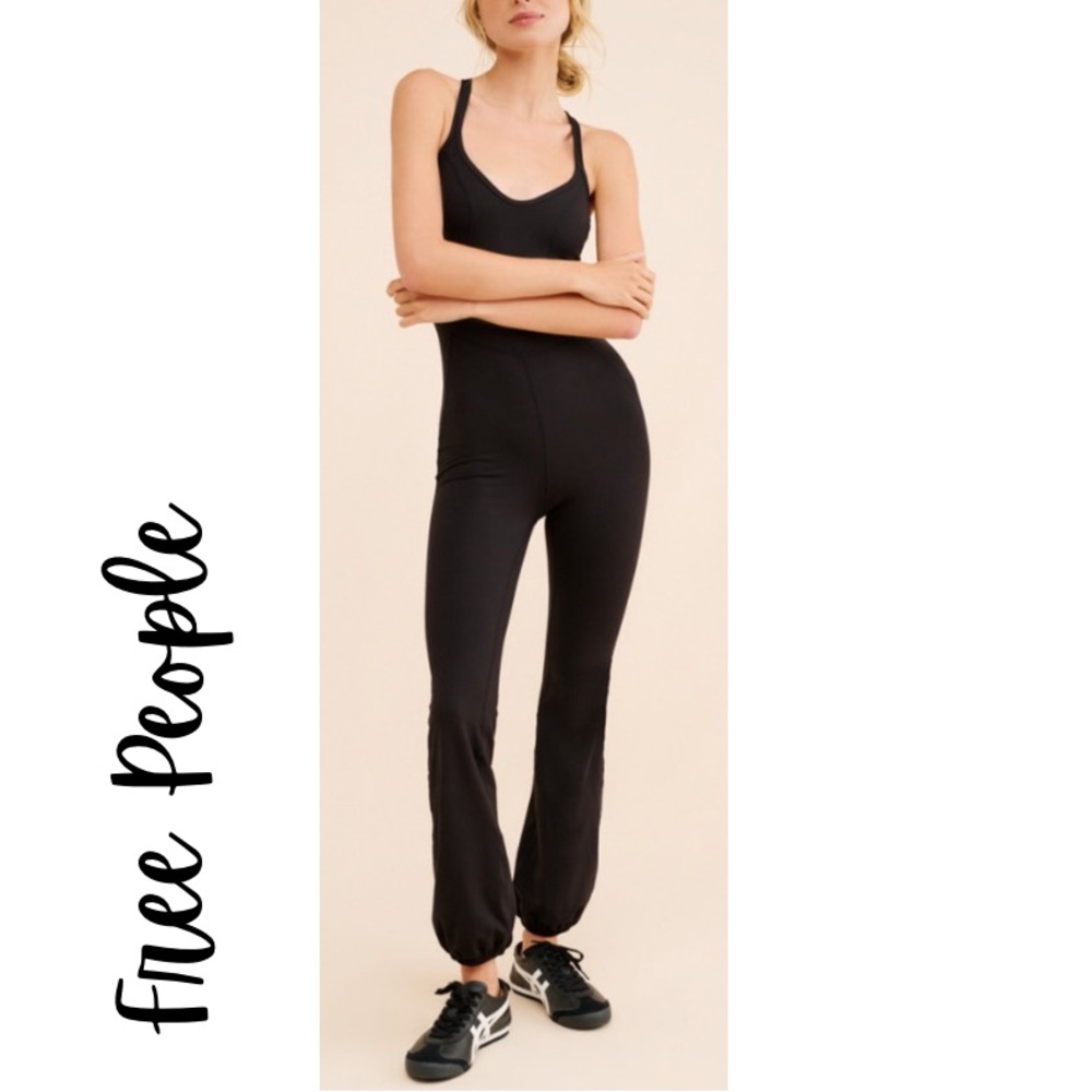 FP Movement by Free People Black Scoop-Neck Jumpsuit